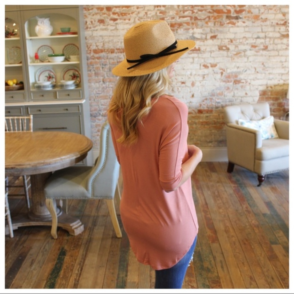 LAST ONE! Salmon Button Front Tunic - Picture 3 of 3